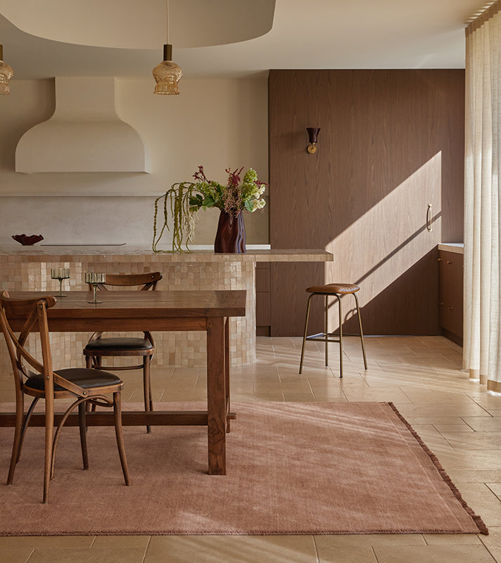 Living room styling with modern rug