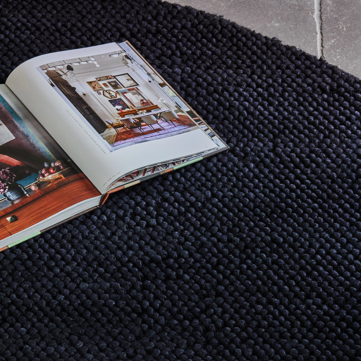 Denim Wool Rug Handmade Wool Rug Denim | Ridge | Elan & Earth Australia