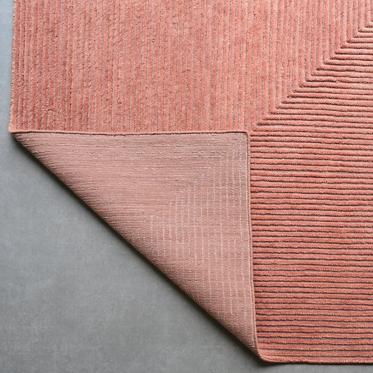 Clay Pattern Rug Handmade Wool Rug Clay Pink | Stripe | Elan & Earth Australia