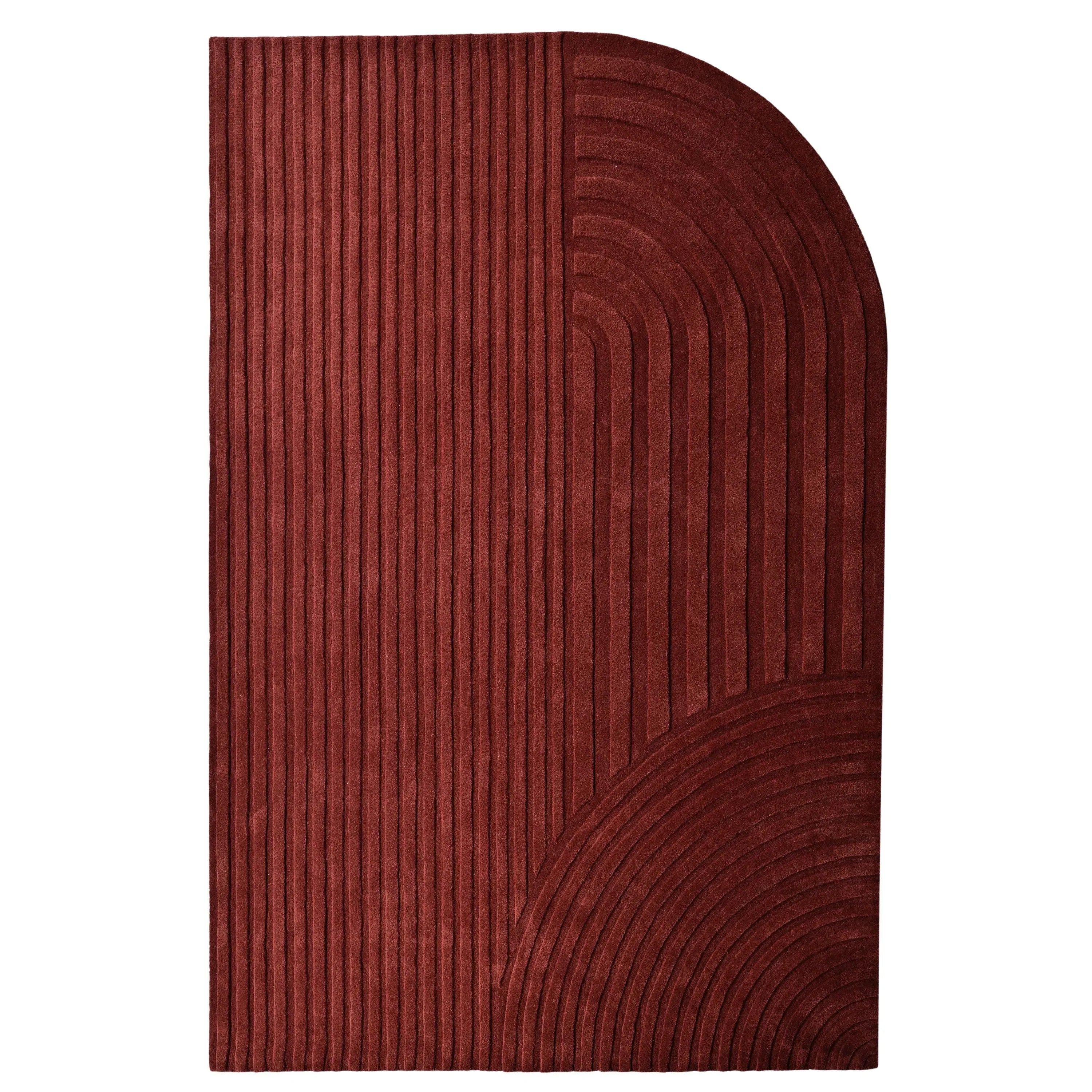 Handmade Wool Rug Brick Red | Trace | Elan & Earth Australia